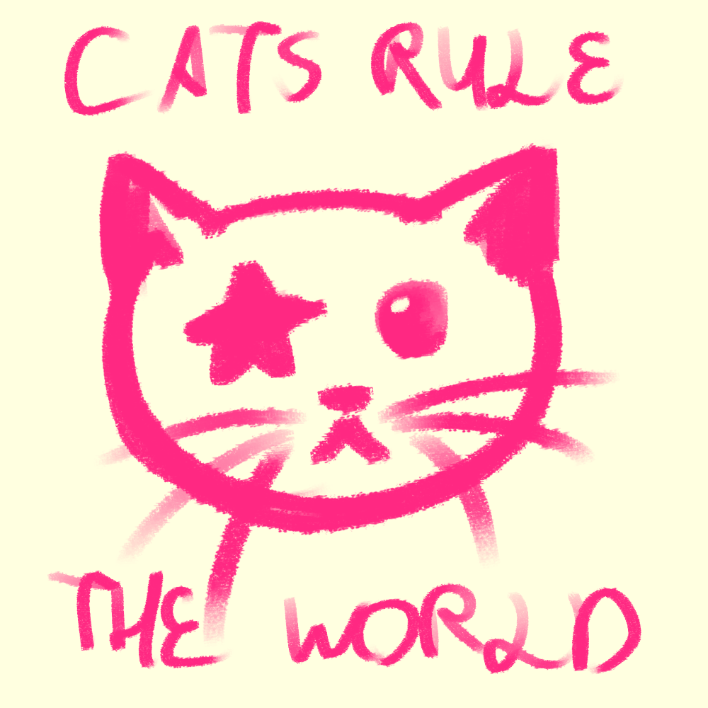 A person with pink hair that has a part that is similar to cat's ears extending a hand